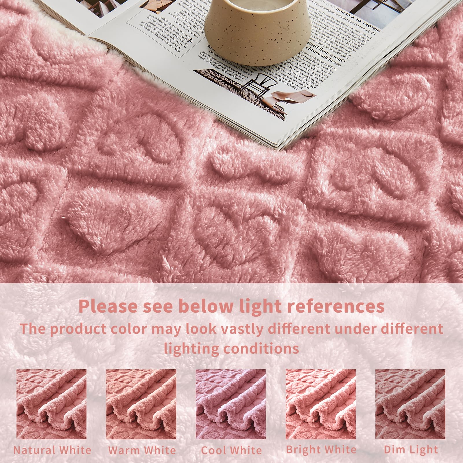 FY FIBER HOUSE blanket beside pillow to show scale and generous 60 by 80 inch coverage