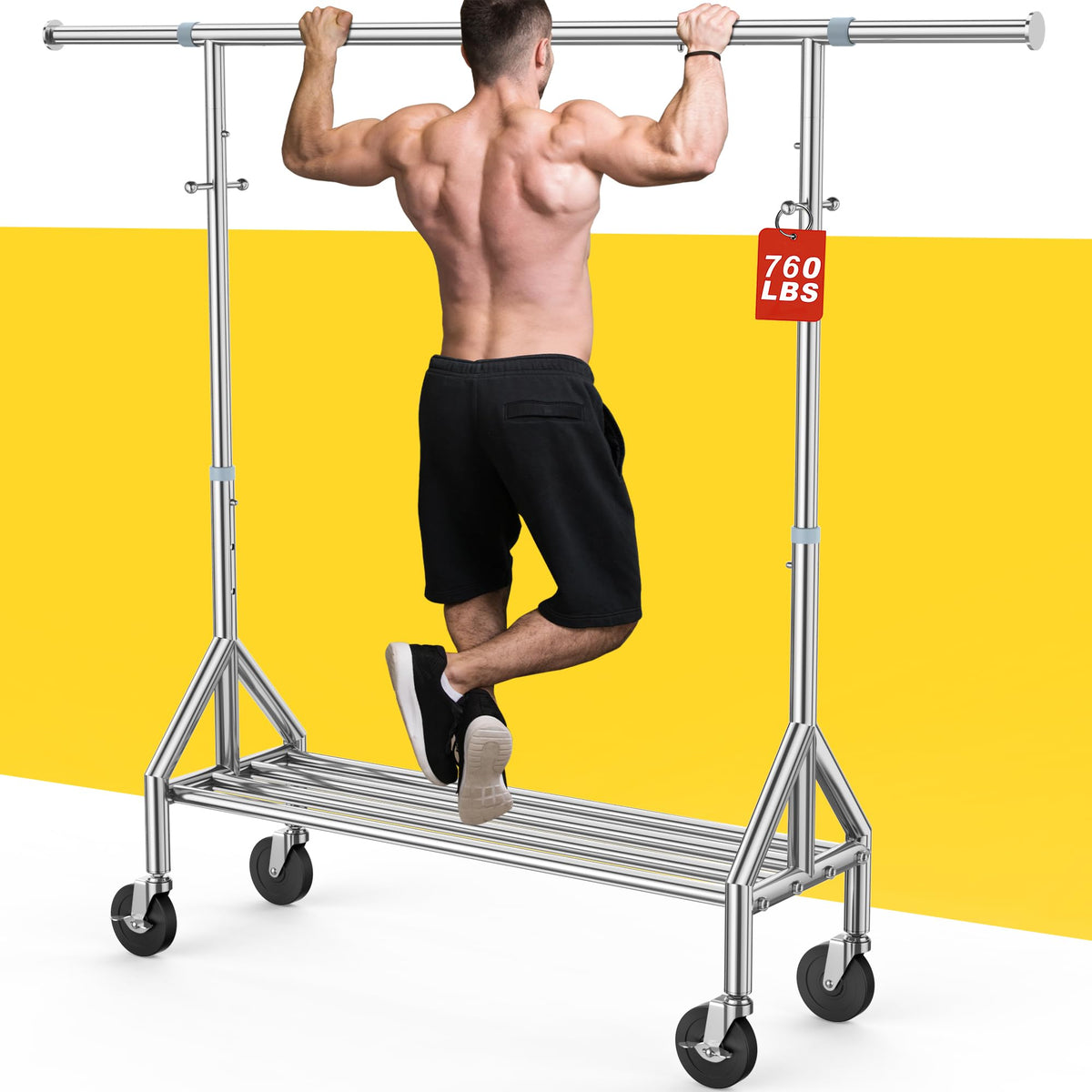 FYBEE front full view of stainless steel rack showing large capacity and organized storage
