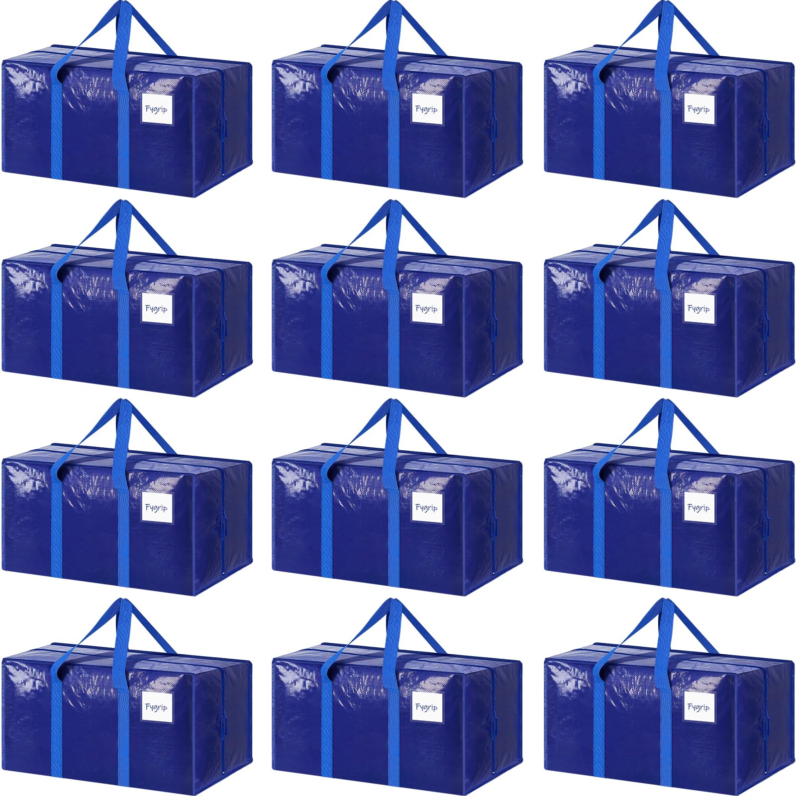 FYGRIP front view of 12-pack blue bags showing pack convenience and durability