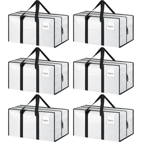 fygrip front packaging view showing six white moving bags and quick identification benefit