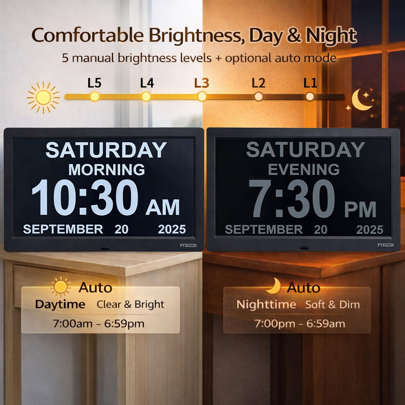 FYXGZZH alarm settings menu displayed, allows up to 20 reminders