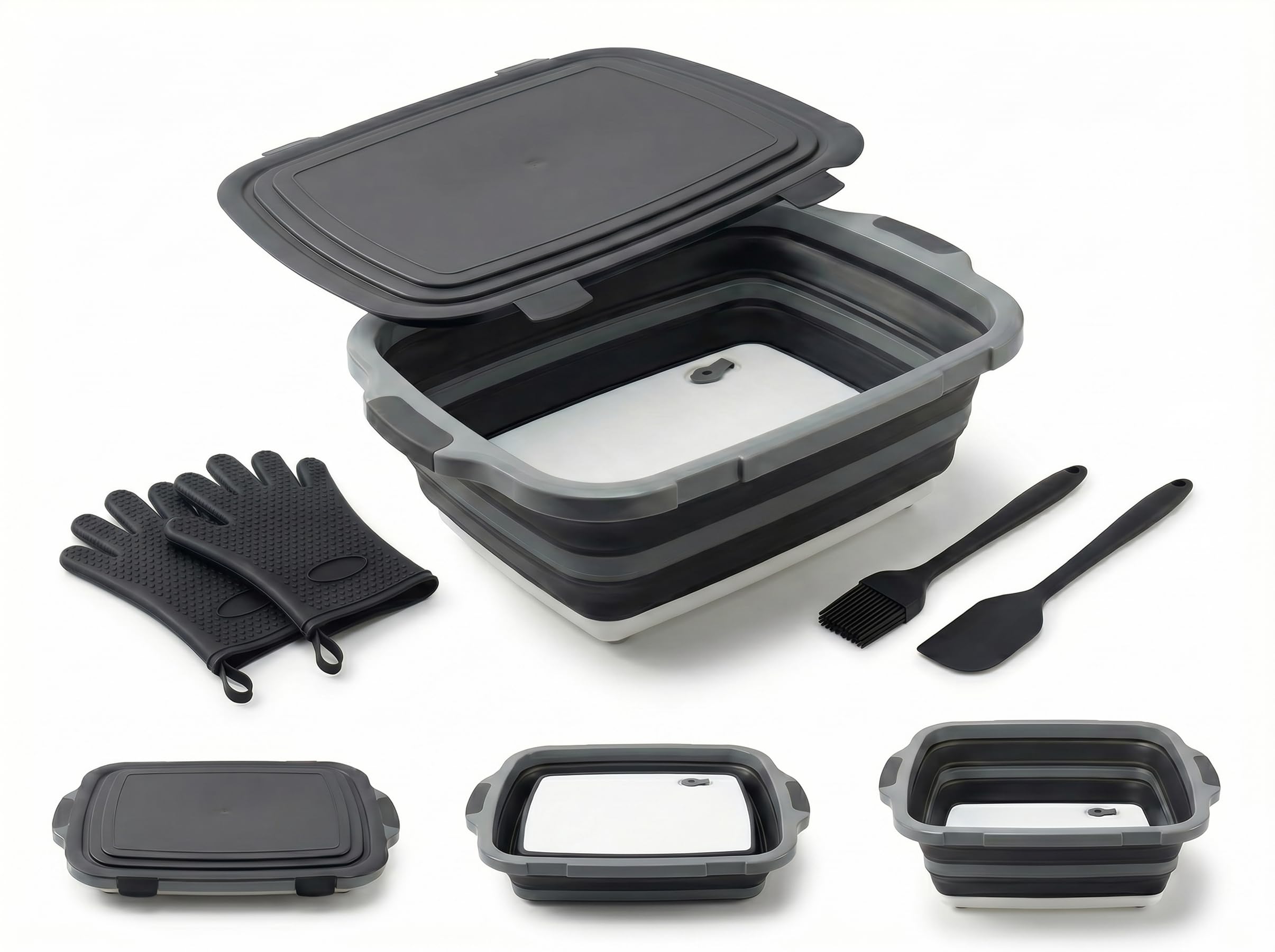 FZBJS front view of 16L tub showing capacity and secure lid for easy transport