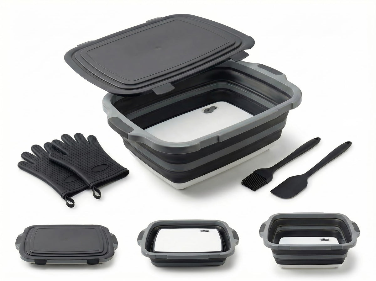 FZBJS front view of 16L tub showing capacity and secure lid for easy transport