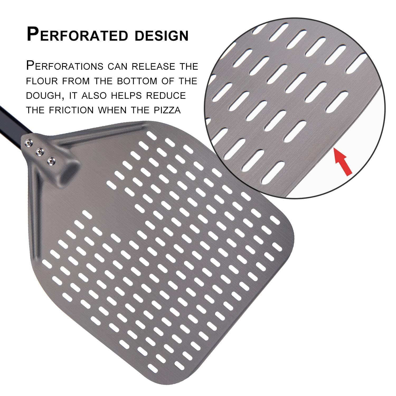 G.a HOMEFAVOR peel transferring pizza in oven, safer hands-away operation