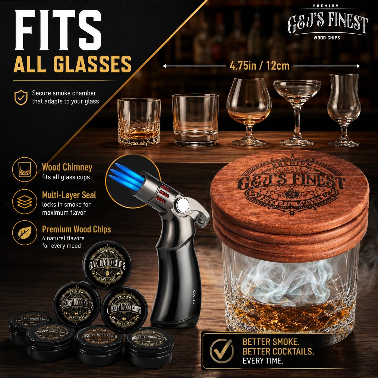 G & J's Finest scorch shield and accessories arranged to show safe tabletop smoking