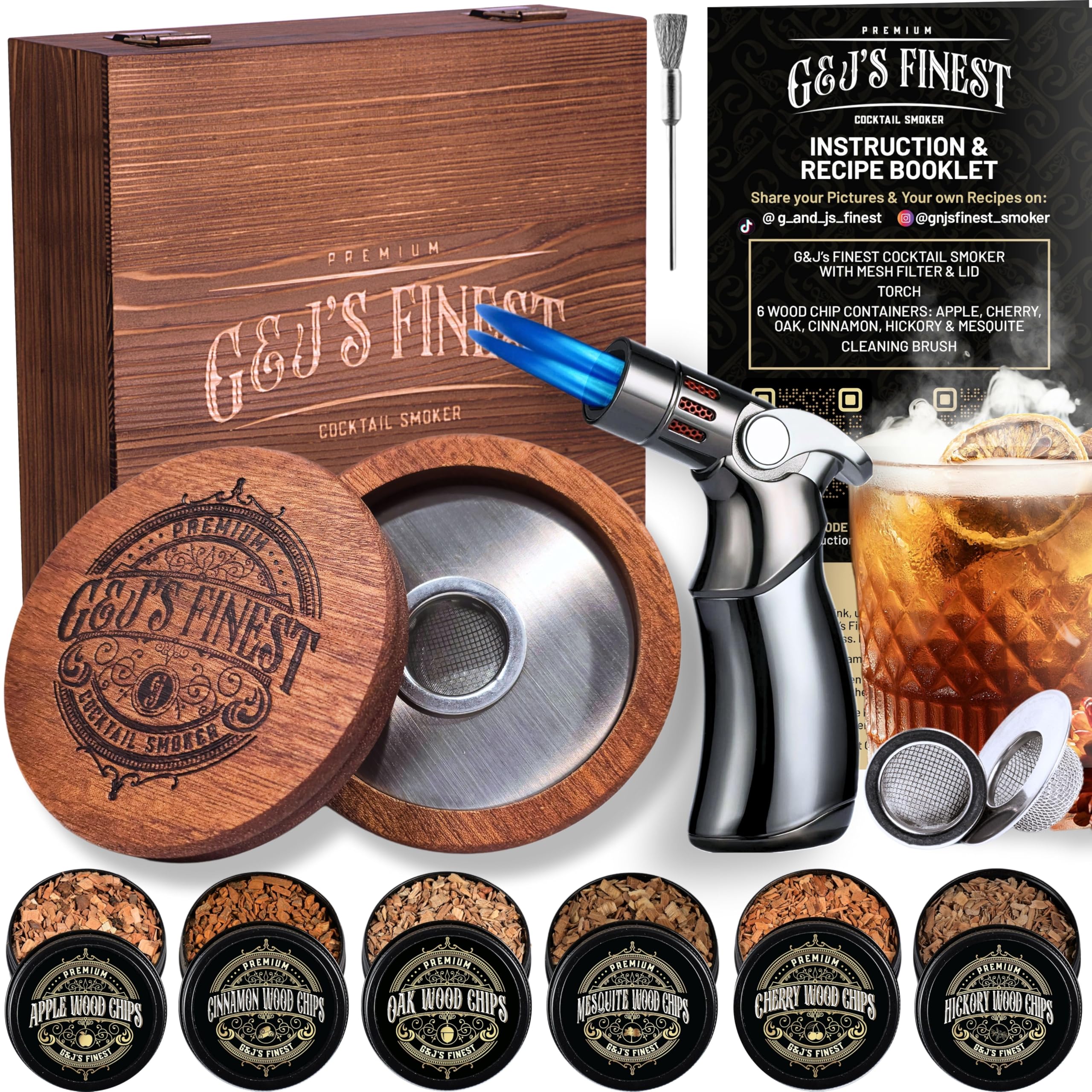 G & J's Finest kit size scale next to a whiskey glass to show compact, tabletop fit