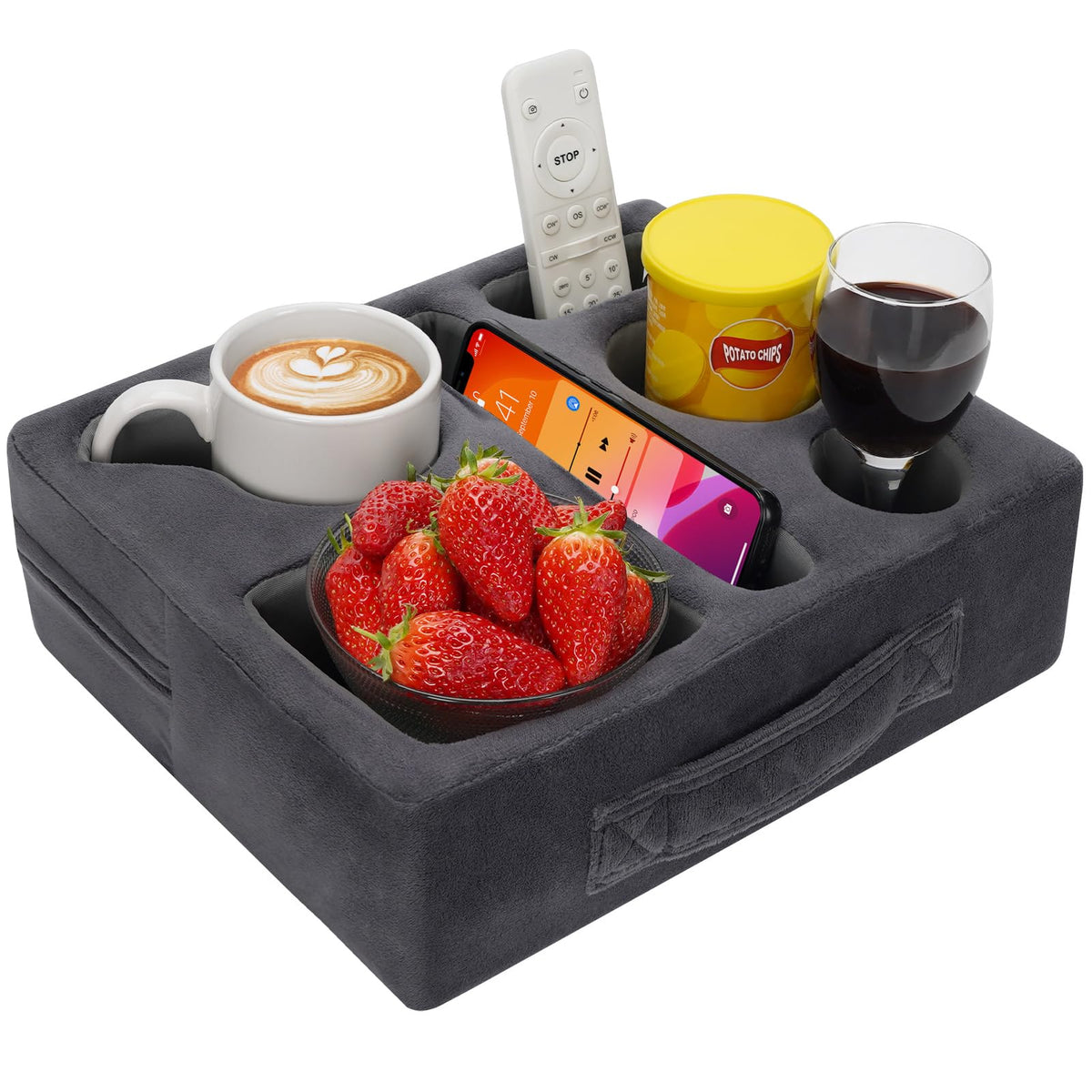 G GOOD GAIN front view showing grey arm tray and cup holder benefit convenience