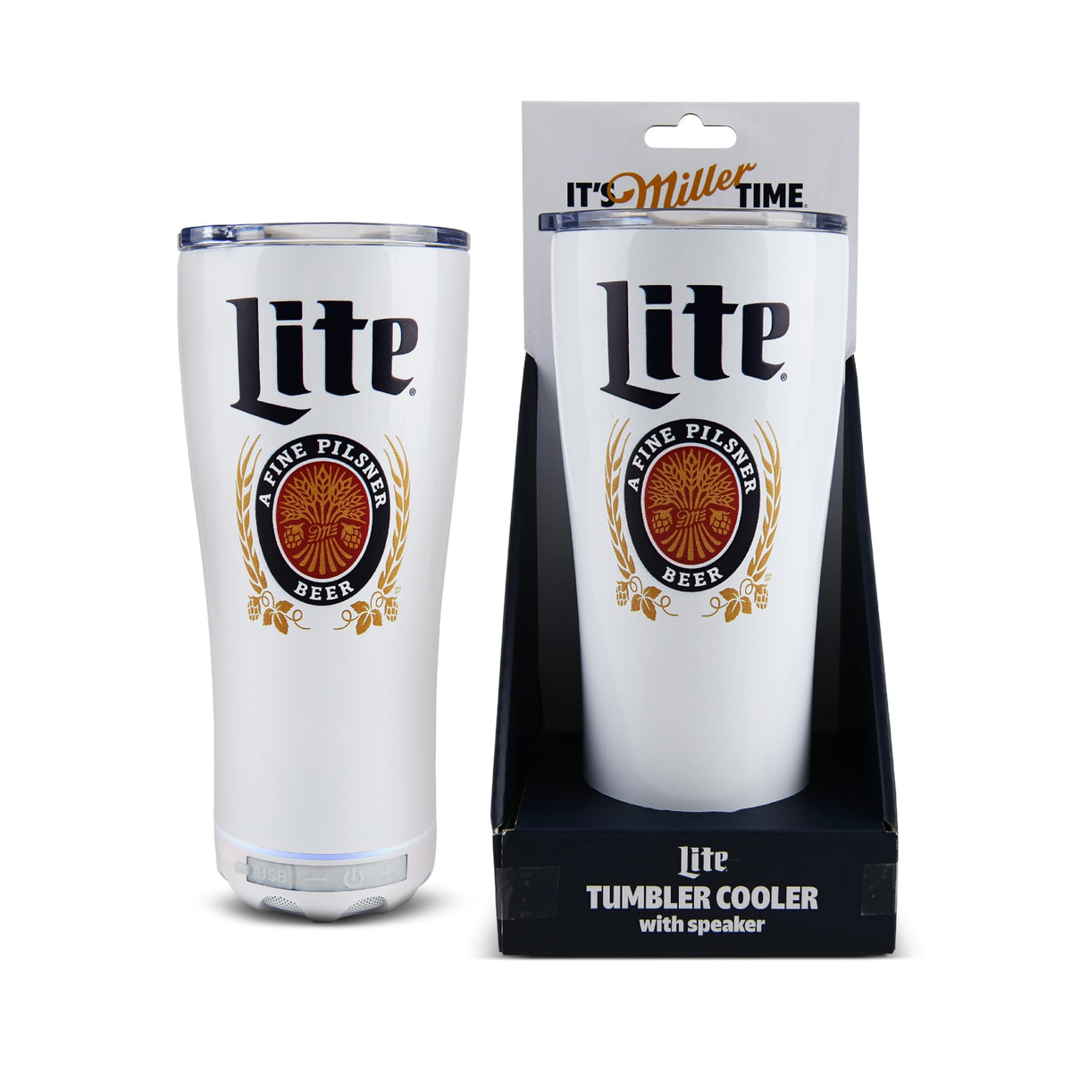 Gabba Goods tumbler front view showing logo and sleek insulated design, ideal for cold drinks