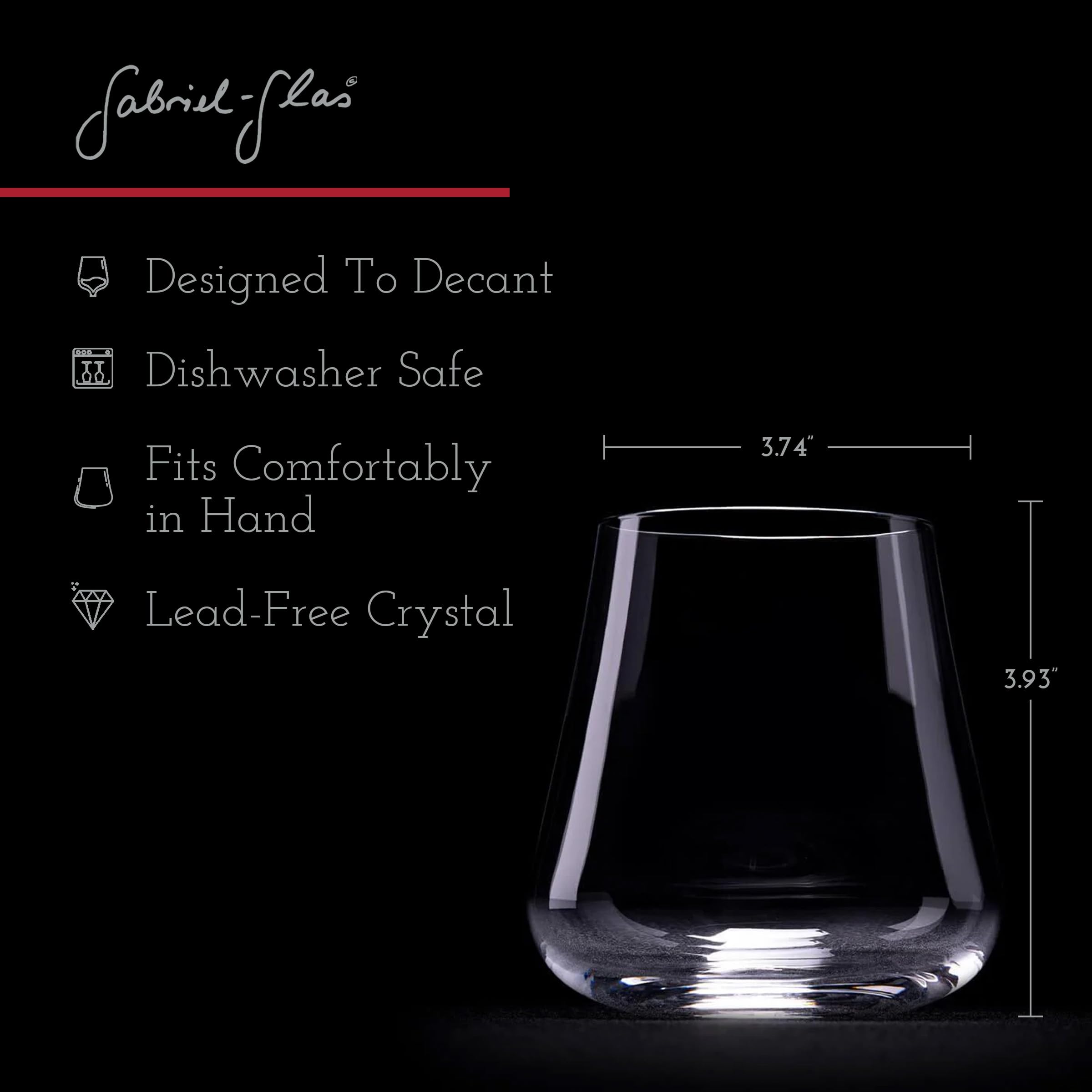 Gabriel-Glas side profile highlighting universal shape and balanced hold benefit