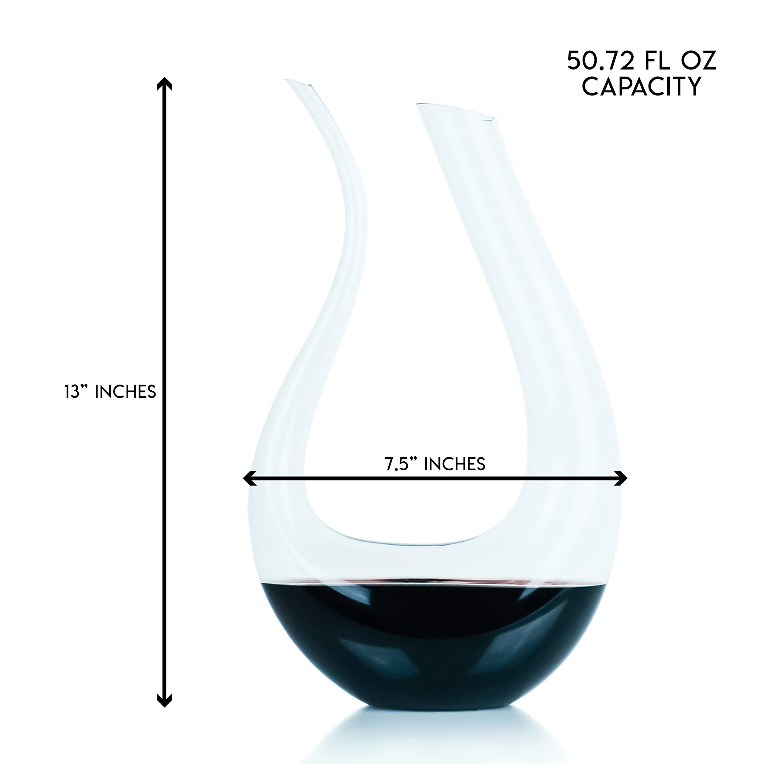 Galashield decanter pouring a full bottle demonstrating smoother pouring benefit