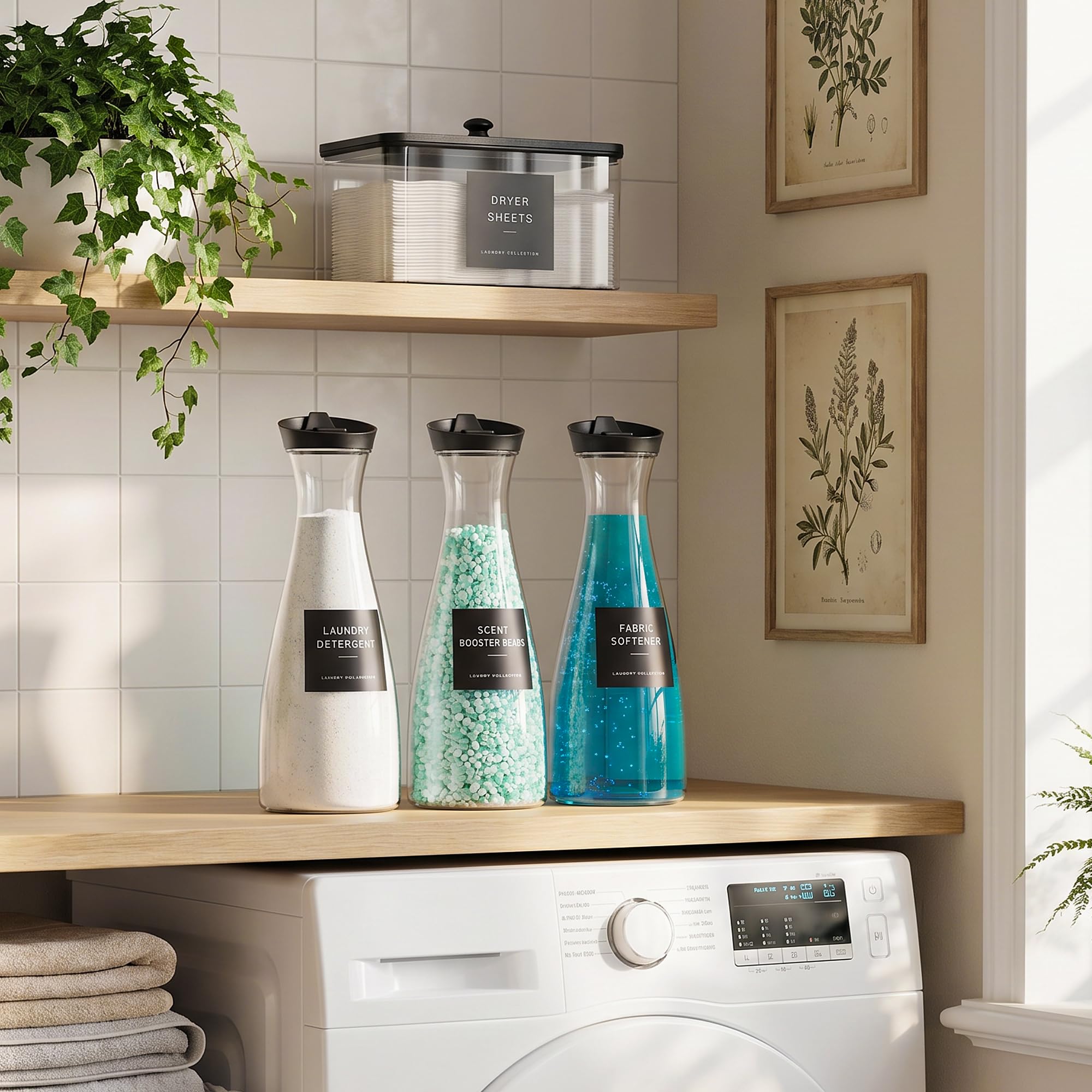 galasily set styled on a laundry countertop for a tidy home look