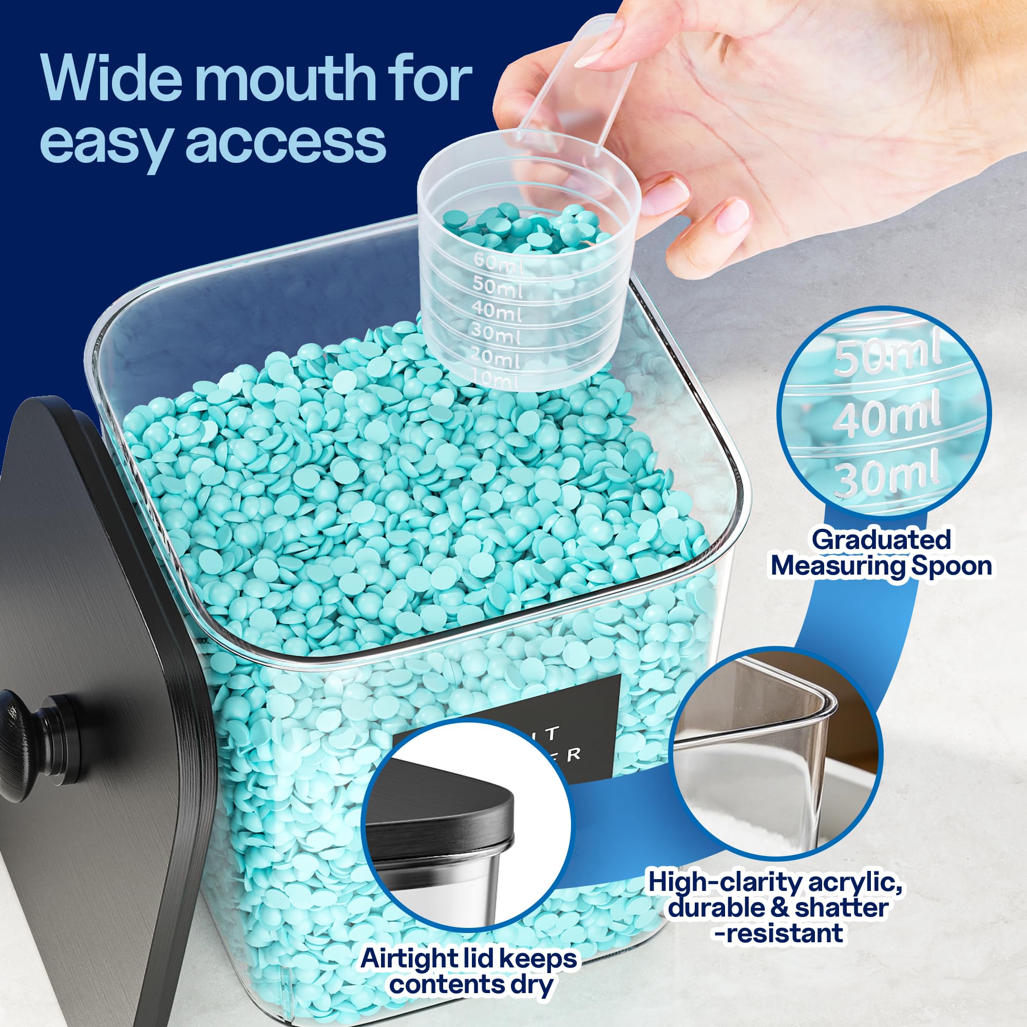 galasily open pod container with 6-inch mouth for effortless scooping benefit