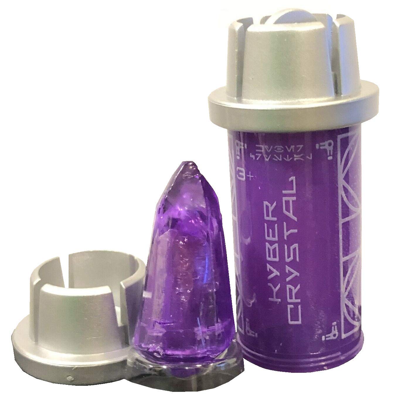 Galaxy's Edge purple Kyber crystal in sealed container showing collectible detail and authenticity