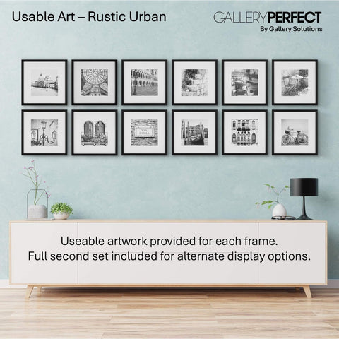 Gallery Perfect frames arranged in living room creating instant focal point