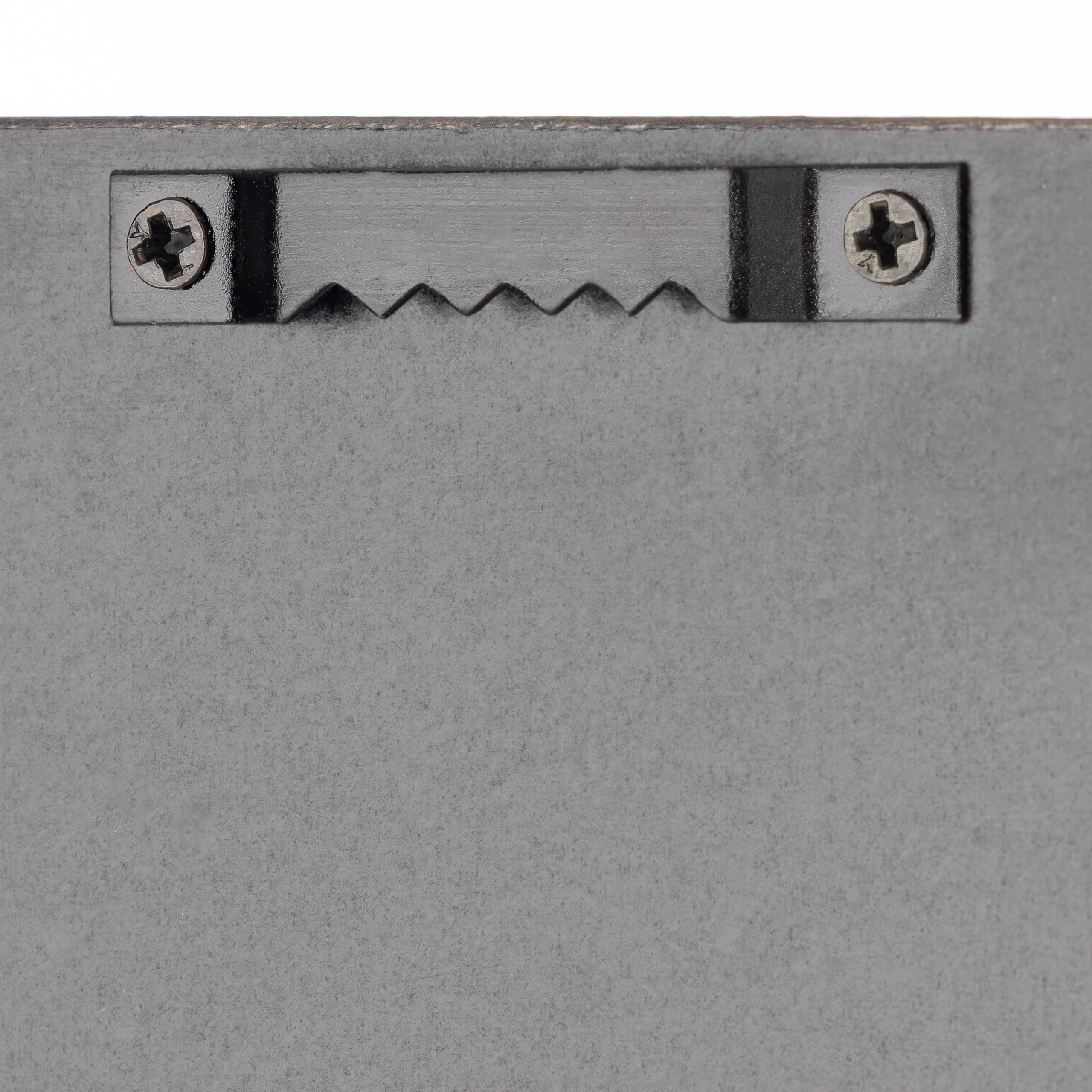 Gallery Solutions black finish wood grain detail showing durable solid-wood construction benefit