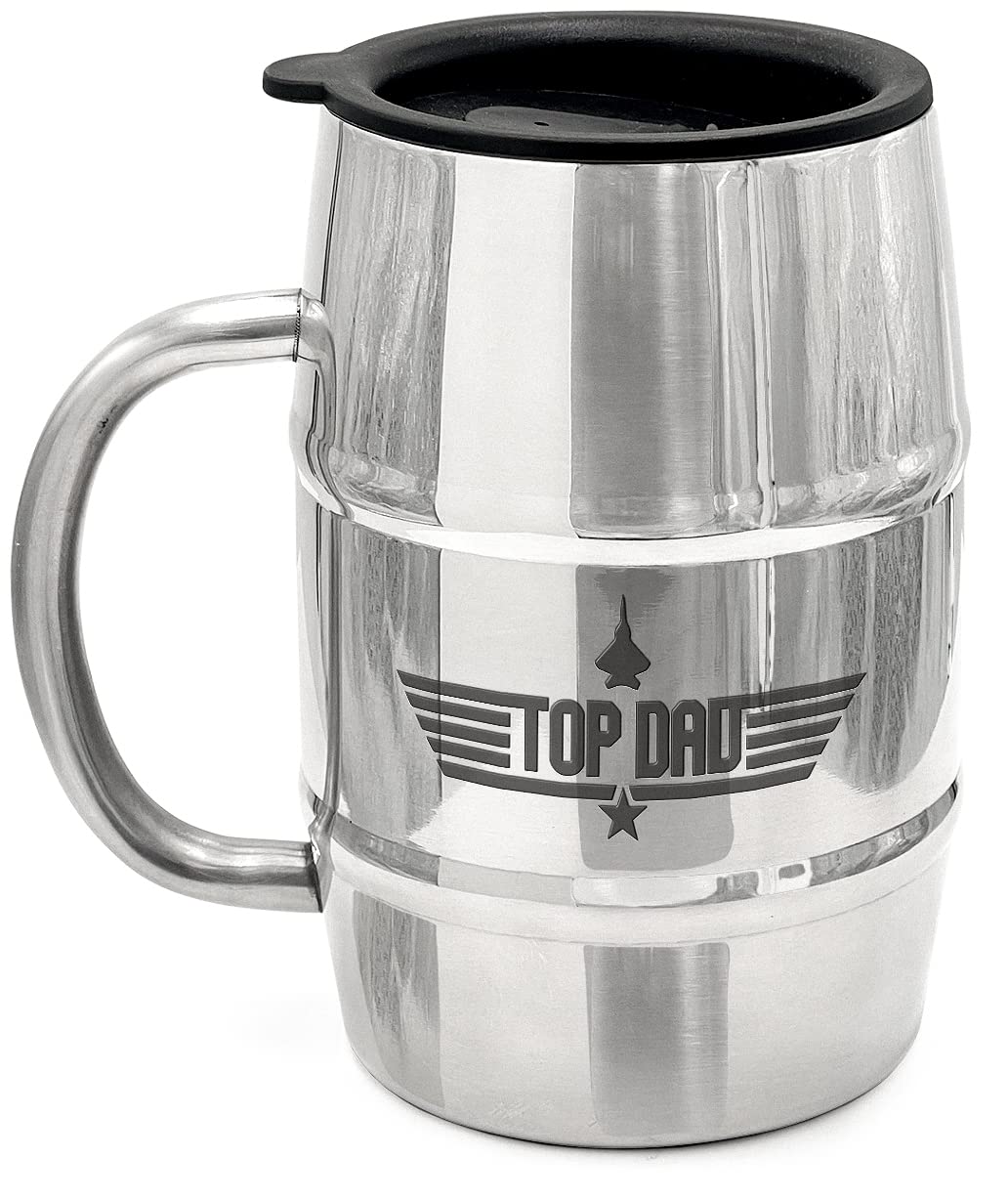 GALVANOX front view of Top Dad mug showing design and shape, ready to gift