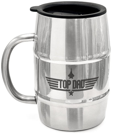 GALVANOX front view of Top Dad mug showing design and shape, ready to gift