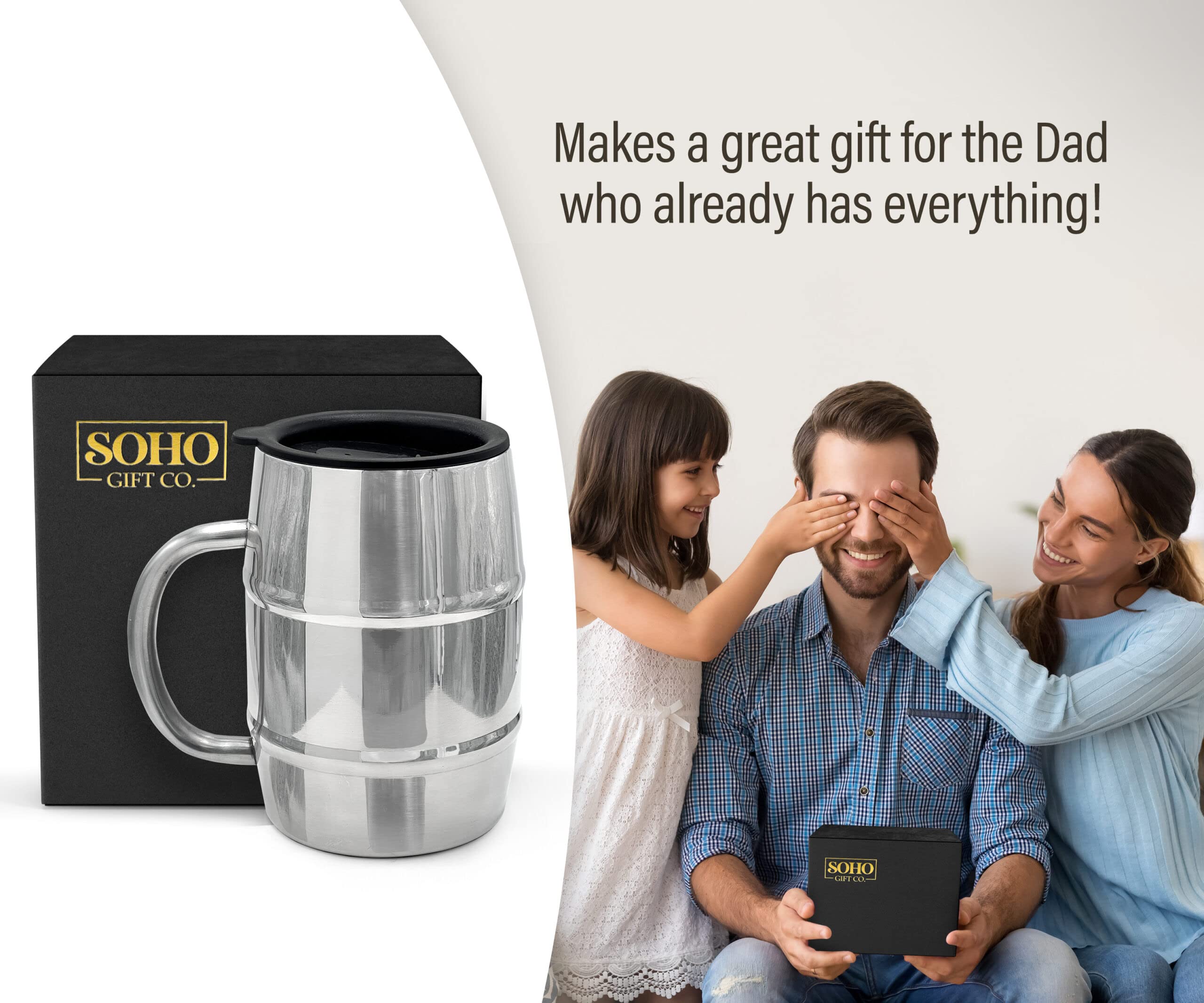 GALVANOX Top Dad mug with beer outdoors highlighting cold drink enjoyment