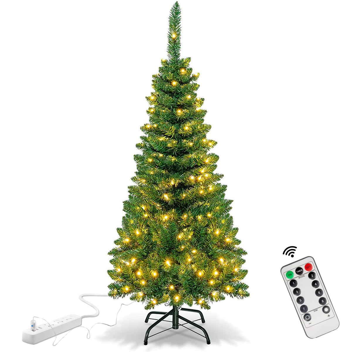 GameXcel 4.5 ft tree front view showing full decoration and space savings