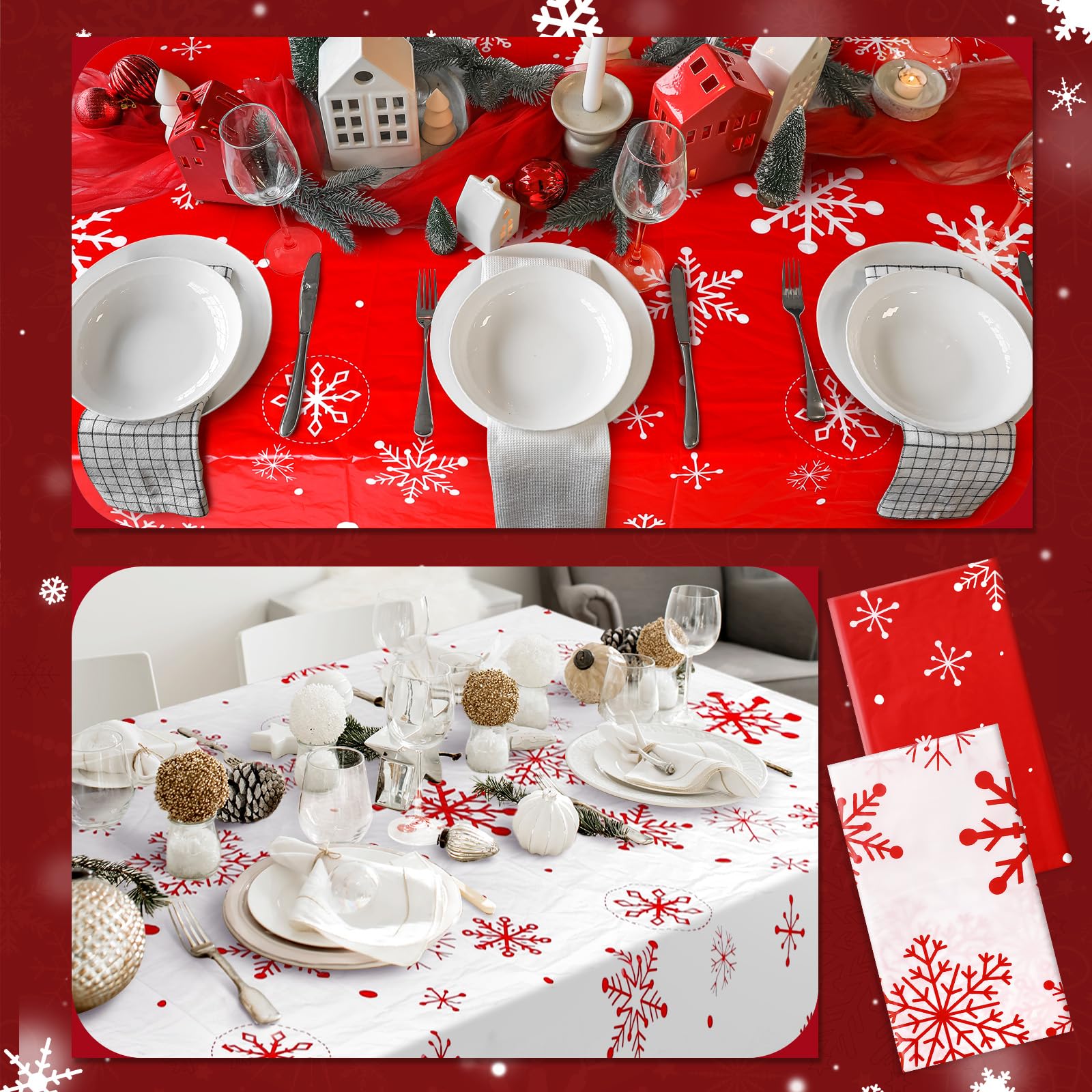 Ganeen table in use at dining room displaying festive cover and easy cleanup