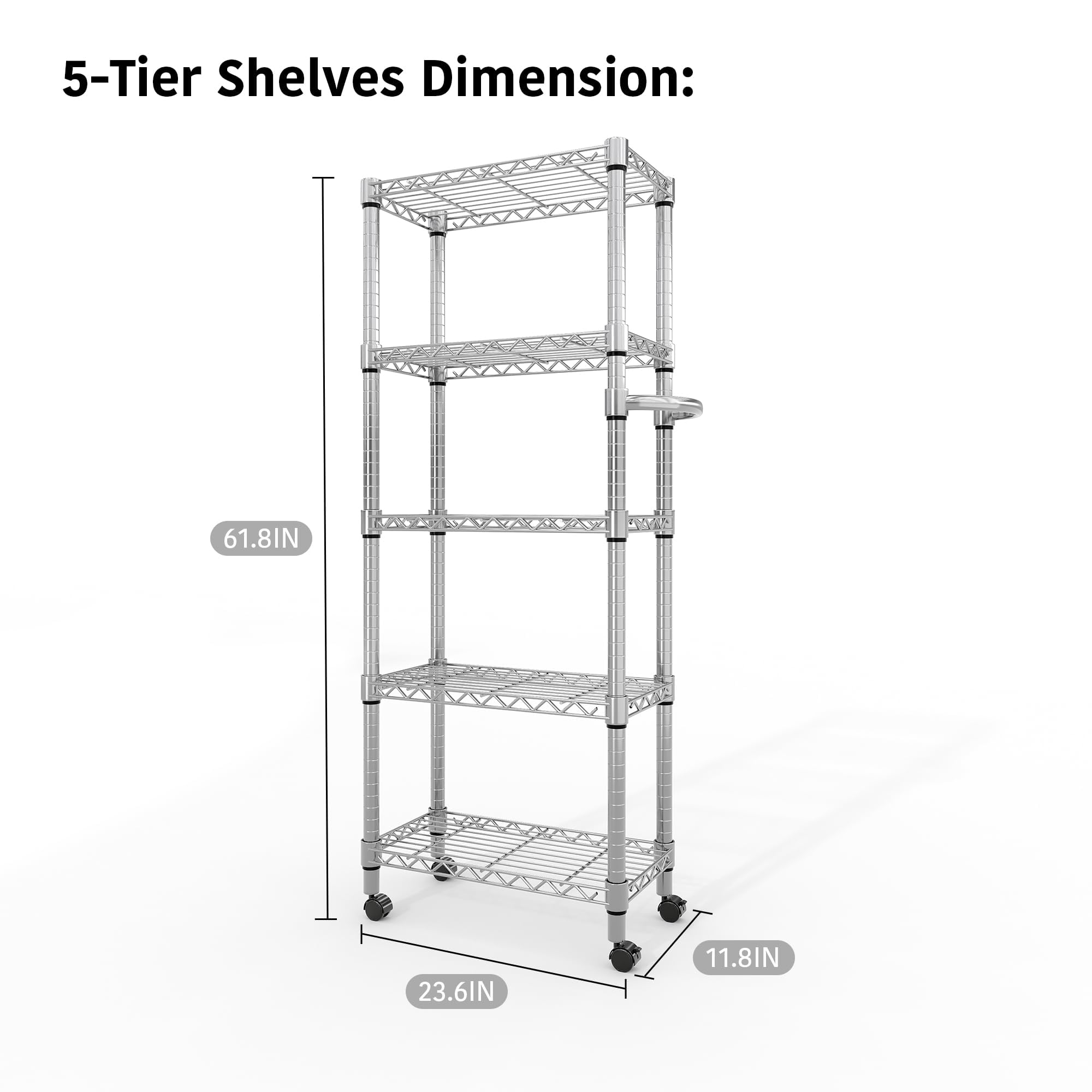 Garvee caster and handle detail showing smooth 360° wheels and easy maneuvering benefit