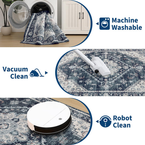 Garvee folded rug demonstrating lightweight, easy storage for seasonal rotation