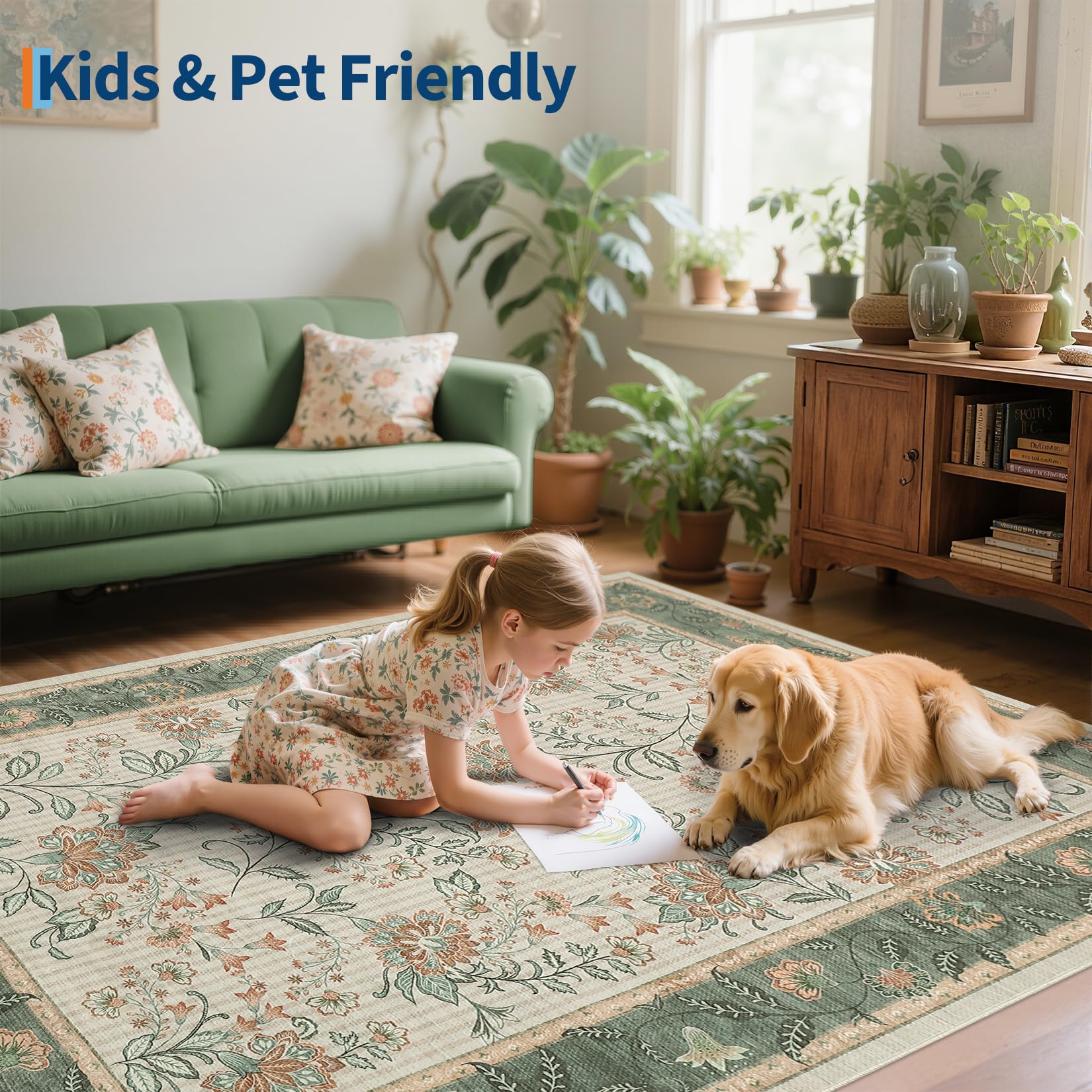 GarveeHome rug in kids playroom resisting stains and heavy use