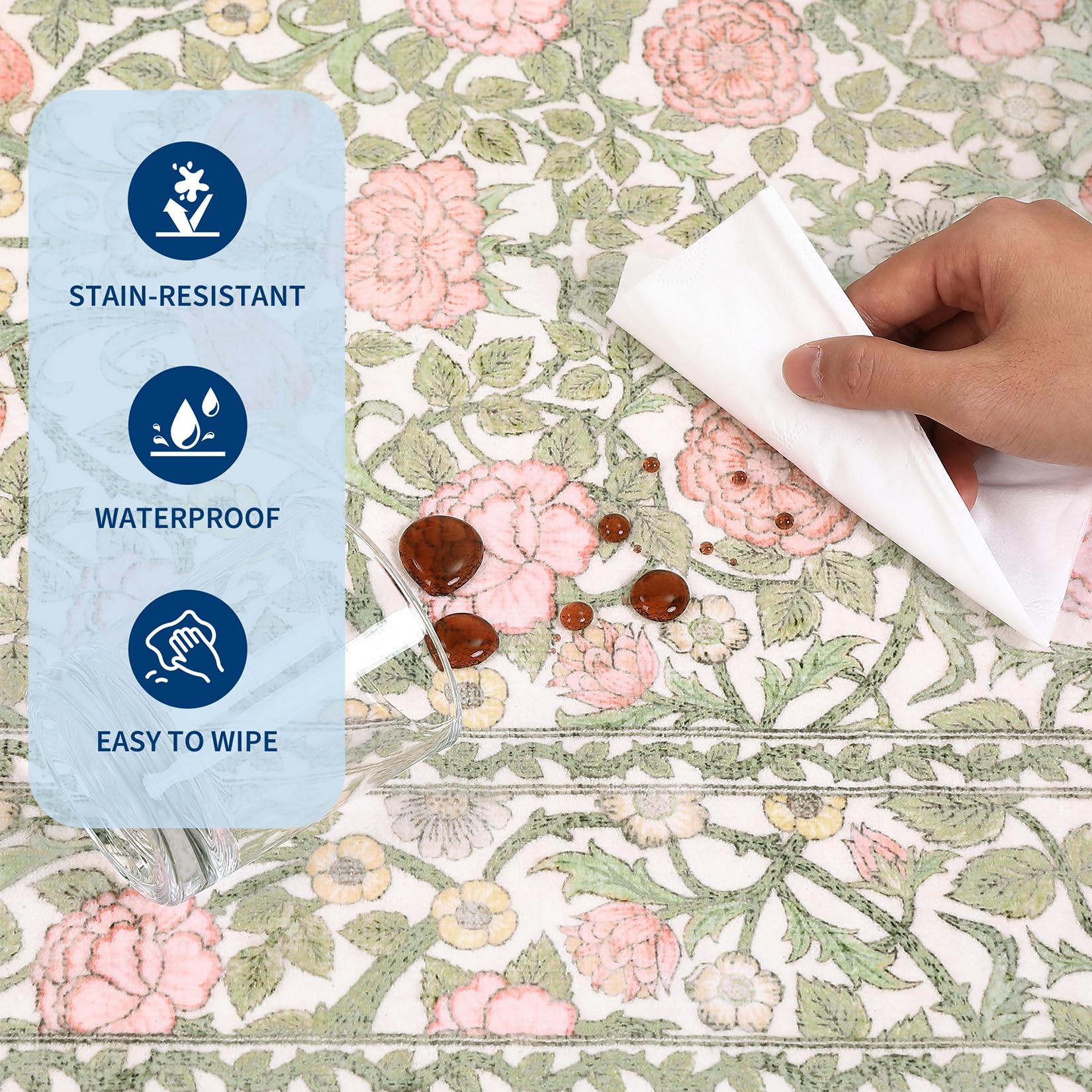 GarveeHome product label and care tags showing washing and maintenance tips