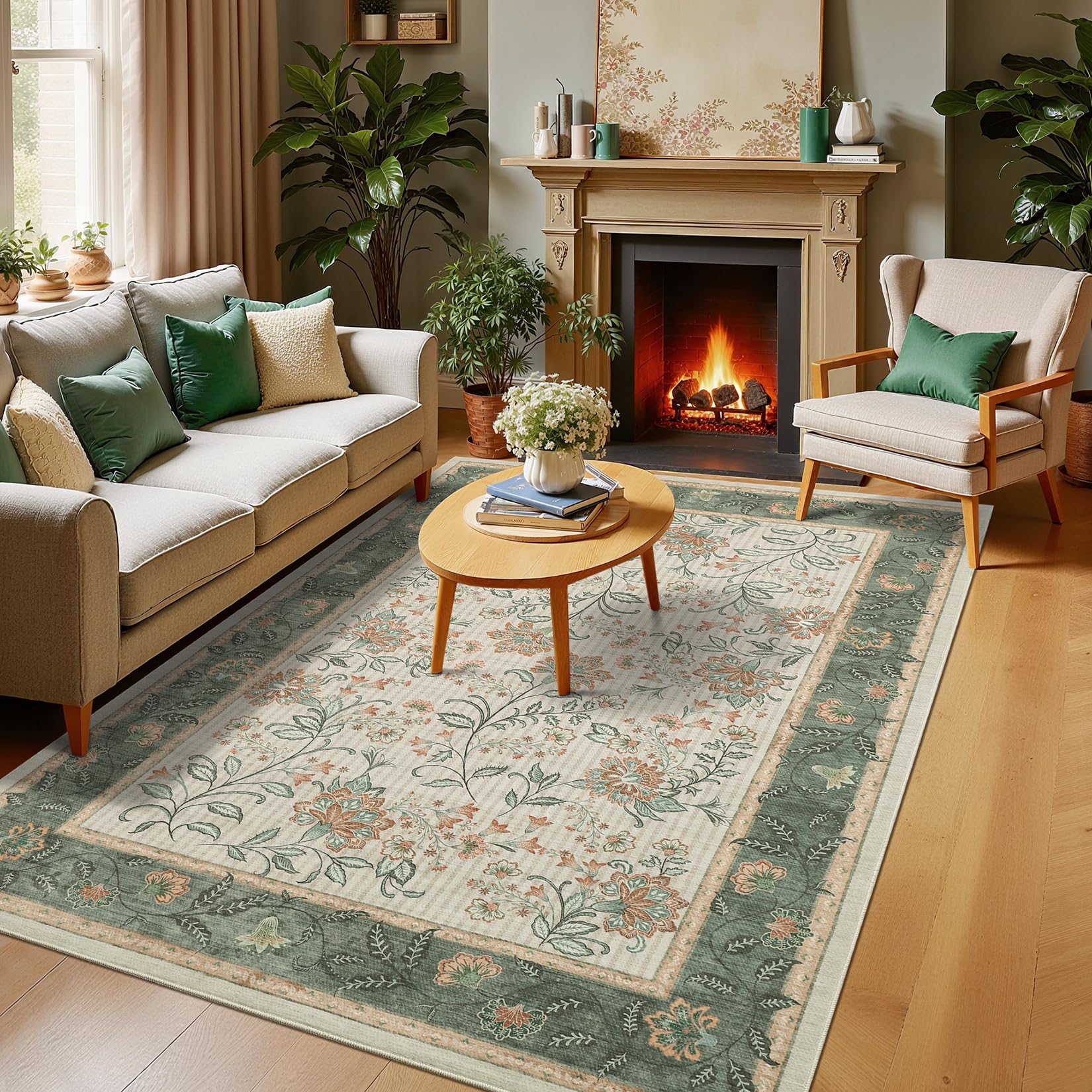 GarveeHome close-up of sage floral pattern highlighting color harmony
