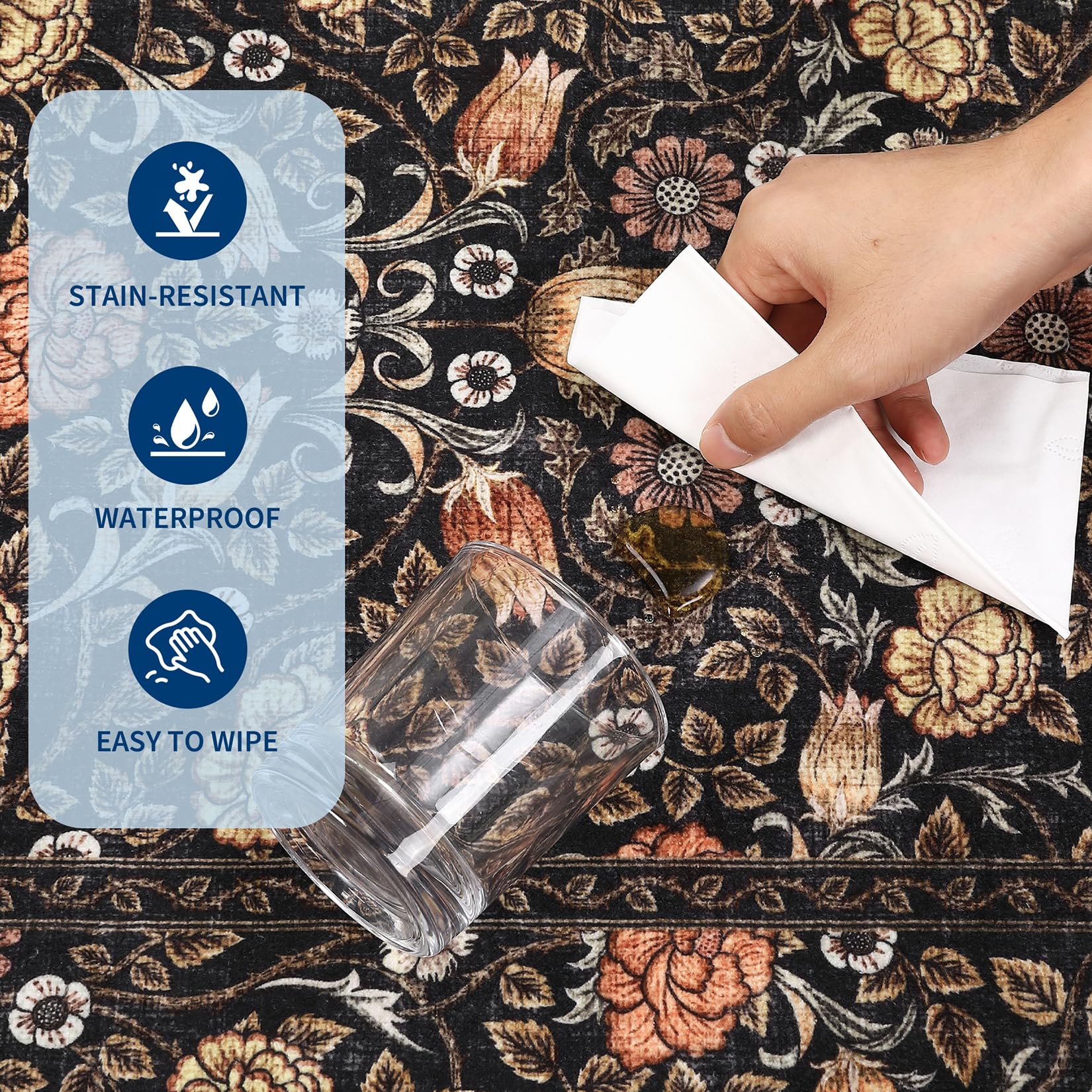 GarveeHome rug being prepared for machine wash illustrating easy-care convenience