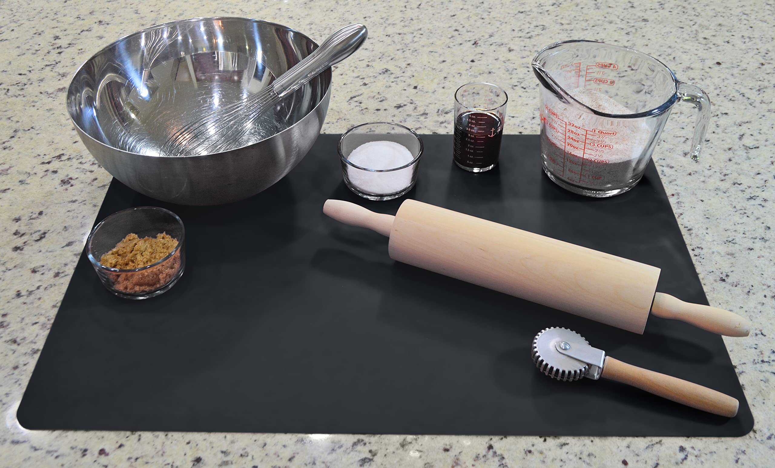 GASARÉ mat placed on a kitchen counter with appliances showing everyday protection benefit