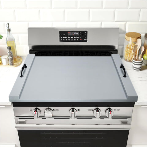 Gashell noodle board front view showing full stovetop cover and farmhouse look