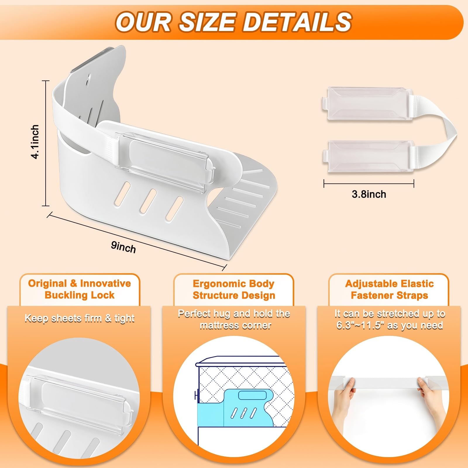 GASLIKE anti-slip pads detail demonstrating extra traction for sheets