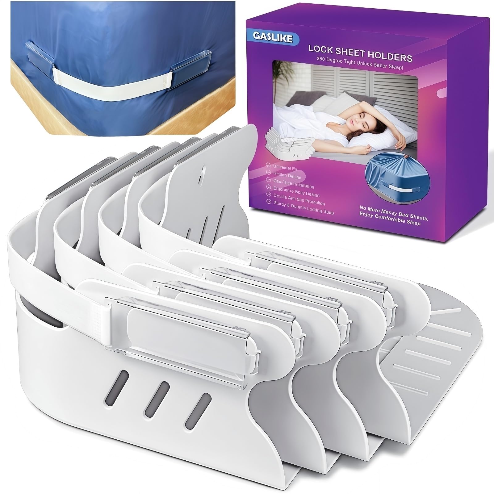 GASLIKE front packaging showing four grippers and straps, highlighting complete kit