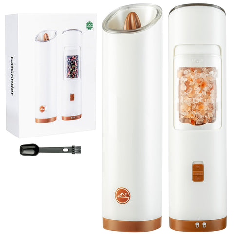 GATGOODS front view of white grinder set showing modern look and ease