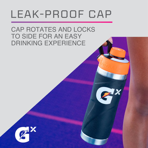 Athlete using Gatorade bottle during workout showing quick one-handed access and convenience