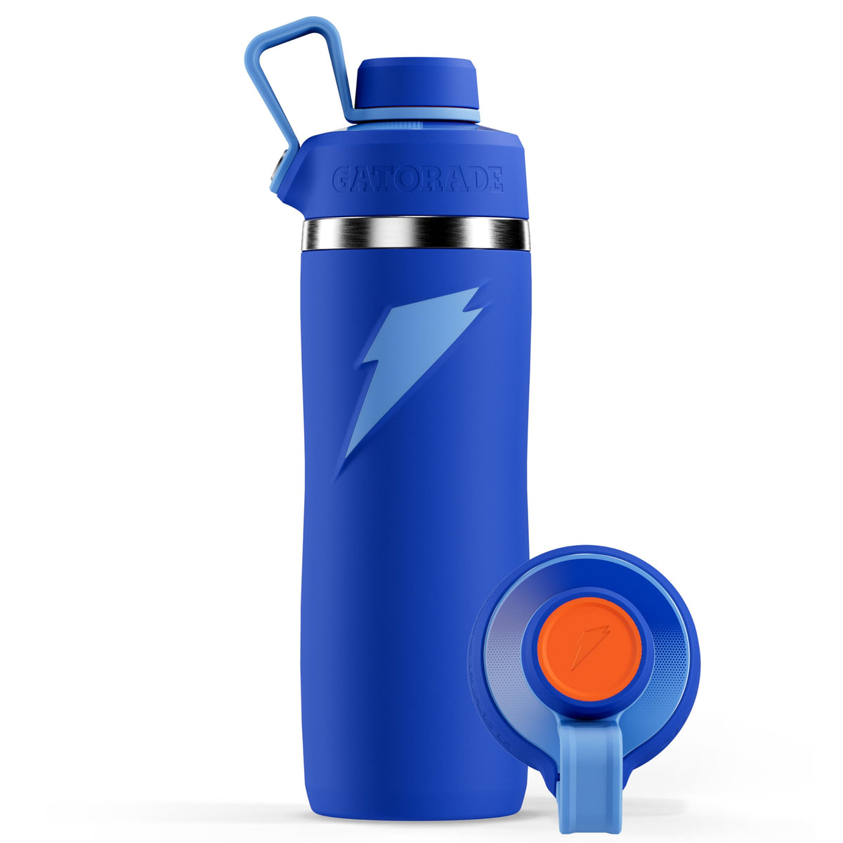 Gatorade Overtime front view showing blue bottle and logo, durable daily hydration
