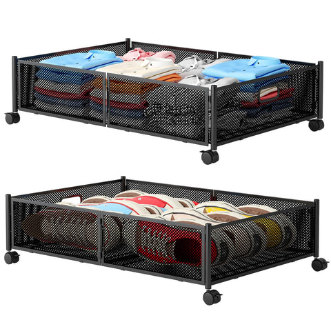 Gawerk front view of under bed storage showing neat organization benefit