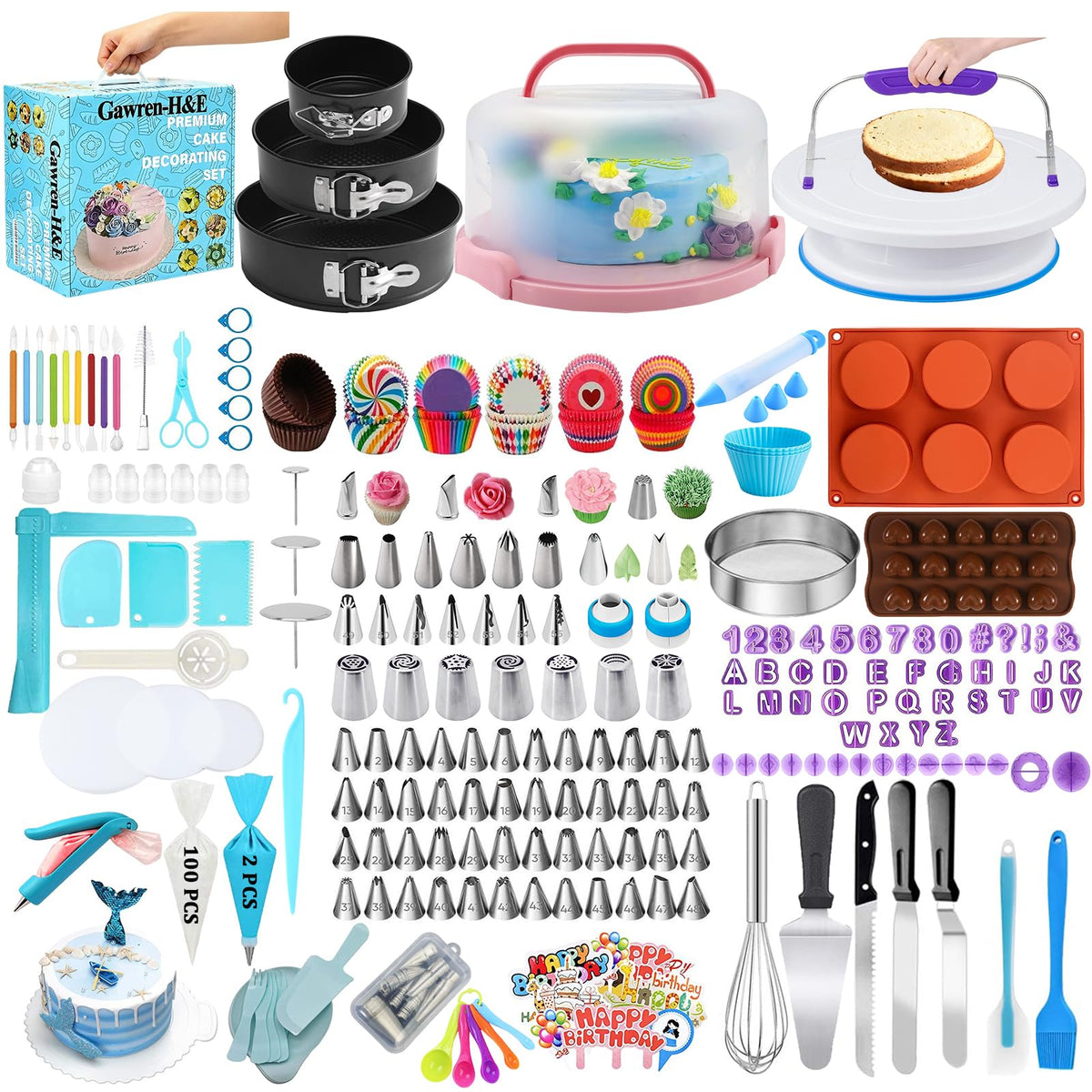 Gawren-H&E front packaging showing the full 678-piece kit for easy setup