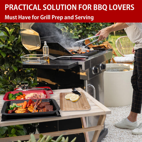 GAYIMEI outdoor lifestyle with tray set near grill for easy serving