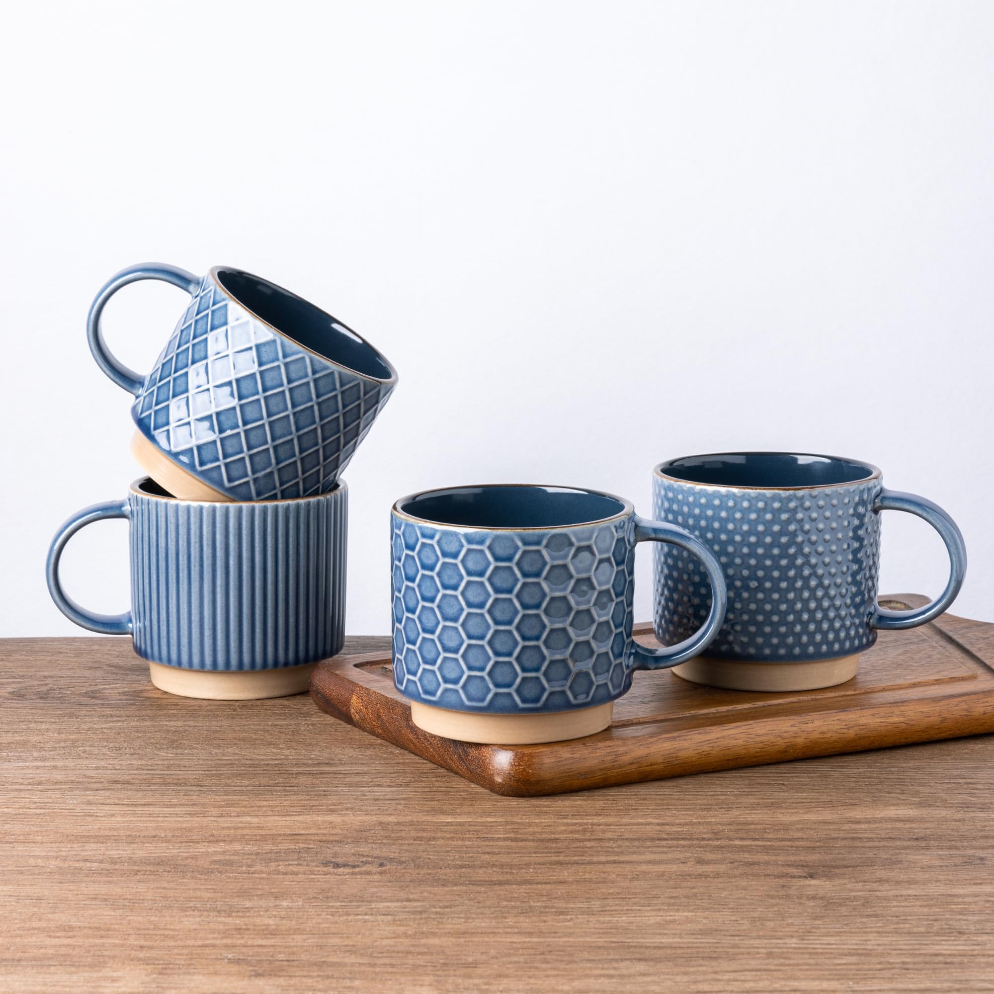 GBhome front view of boxed four-mug set showing neat packaging and gift-ready look