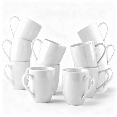 GBhome front view showing set of 12 white mugs and clean minimalist look