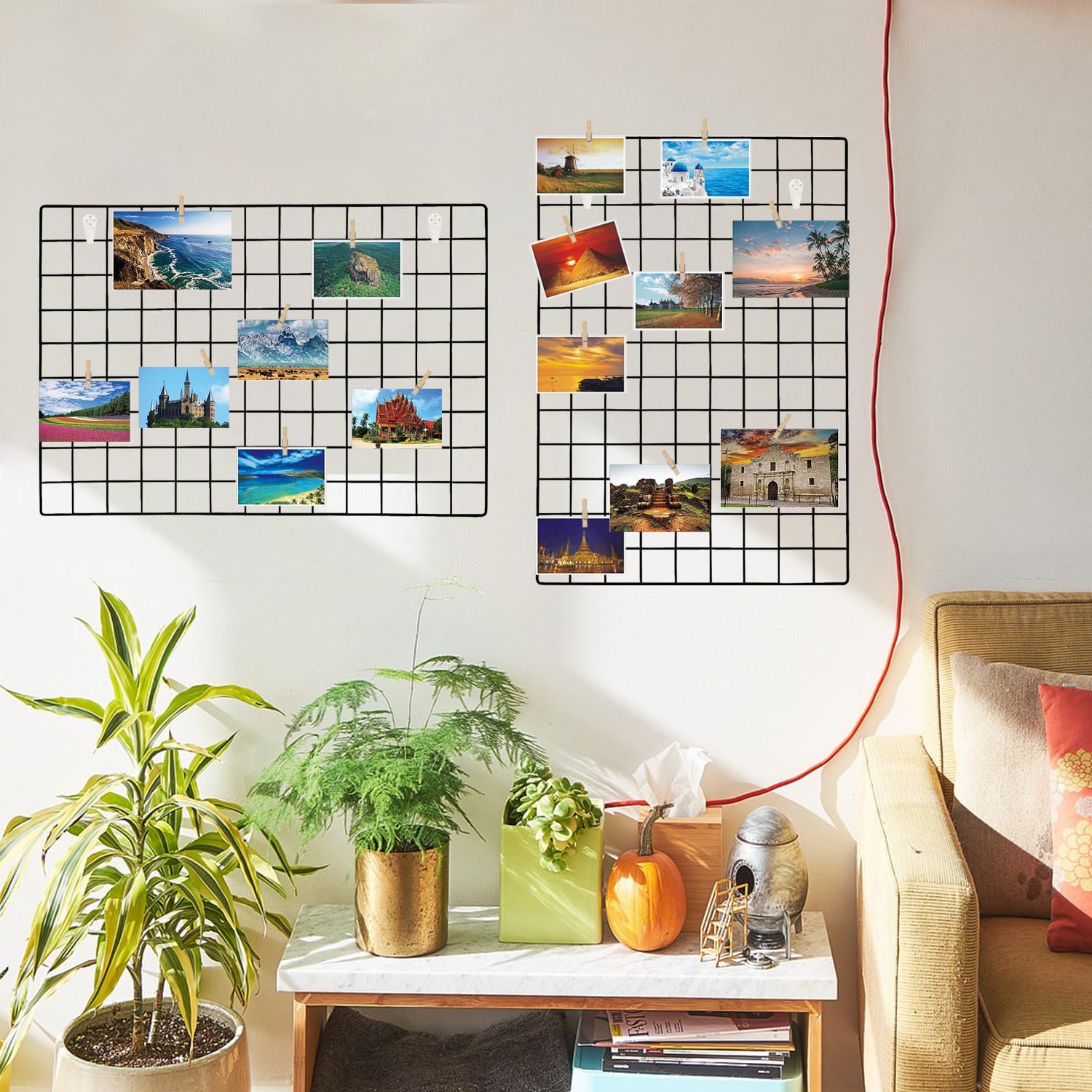 GBYAN wooden clothespins and plastic clips on grid showing easy photo changes