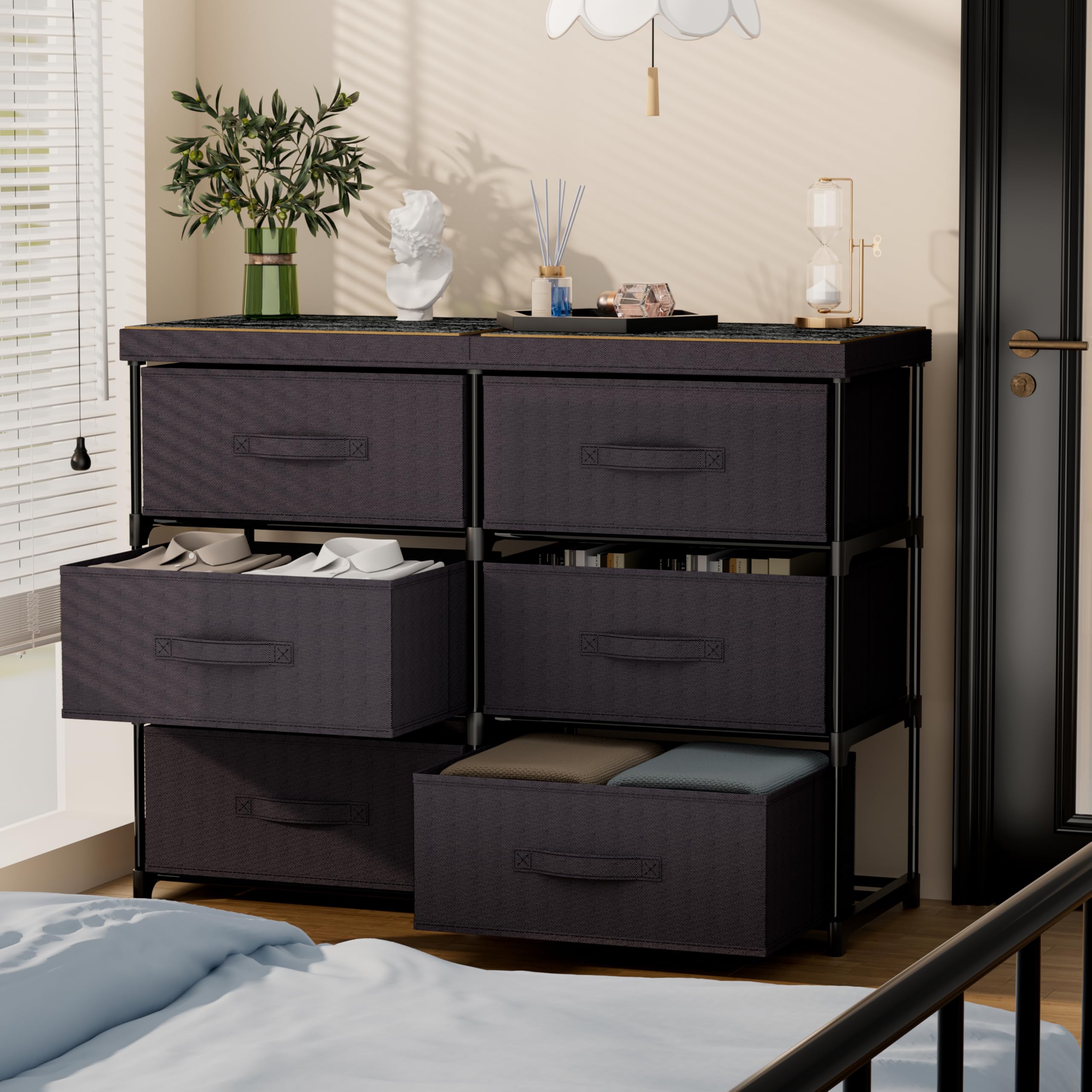 GcdPai dresser placed in bedroom illustrating space-saving organization benefit