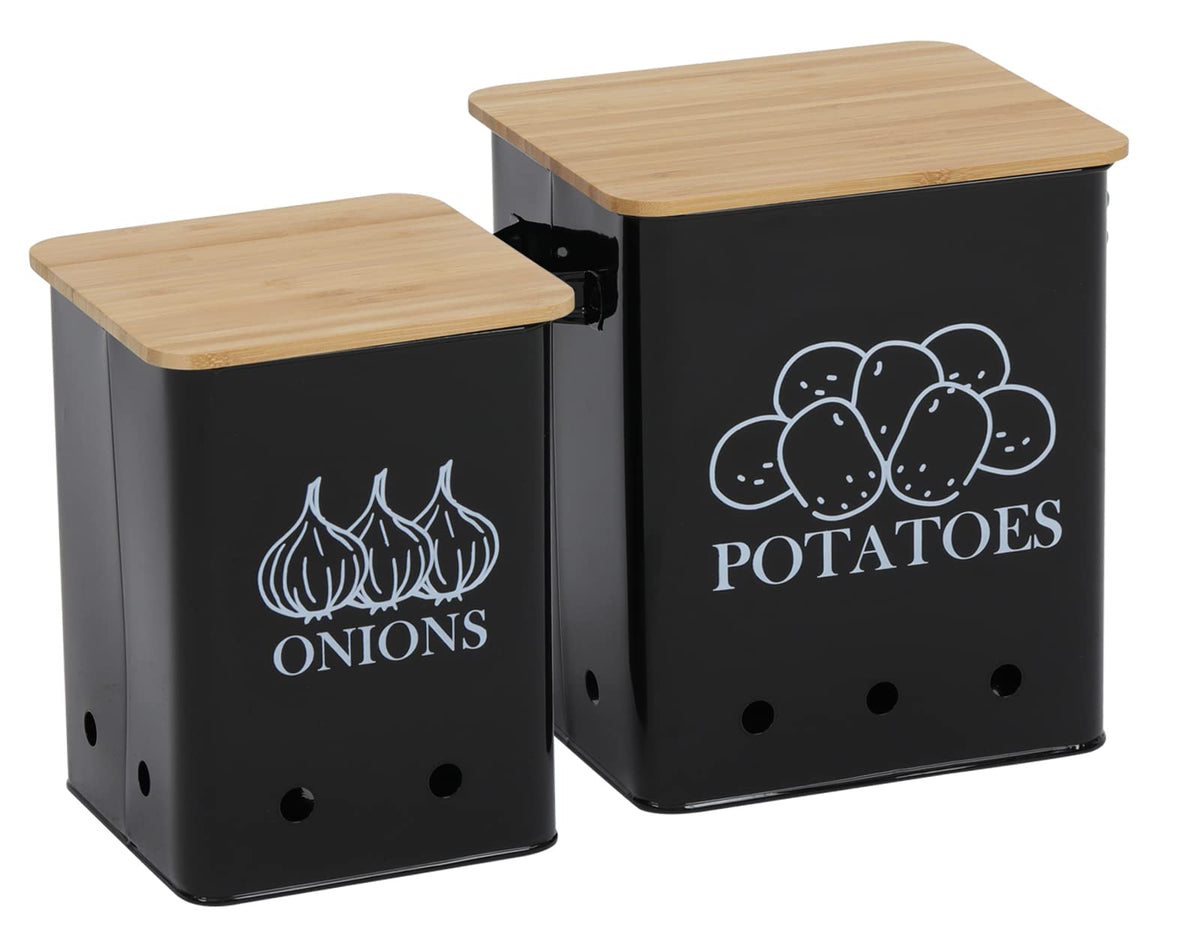 Gdfjiy front view of two tins showing stylish storage and organized counter benefit