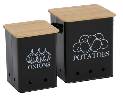 Gdfjiy front view of two tins showing stylish storage and organized counter benefit
