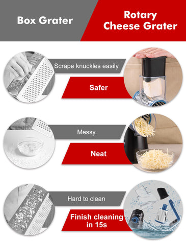 GDL grater in use over pasta offering fast, even cheese topping