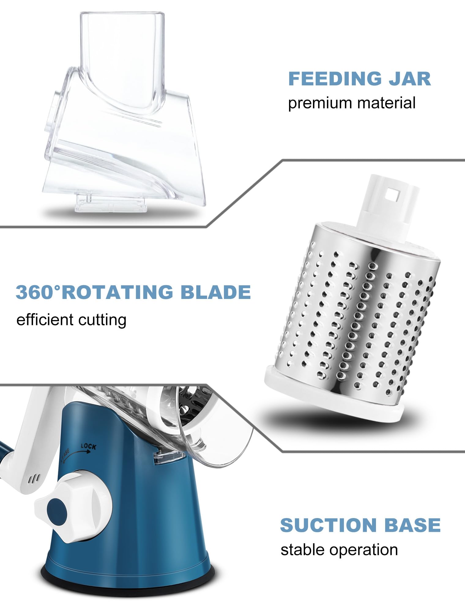 GDL grater producing thin vegetable slices for salads and garnishes
