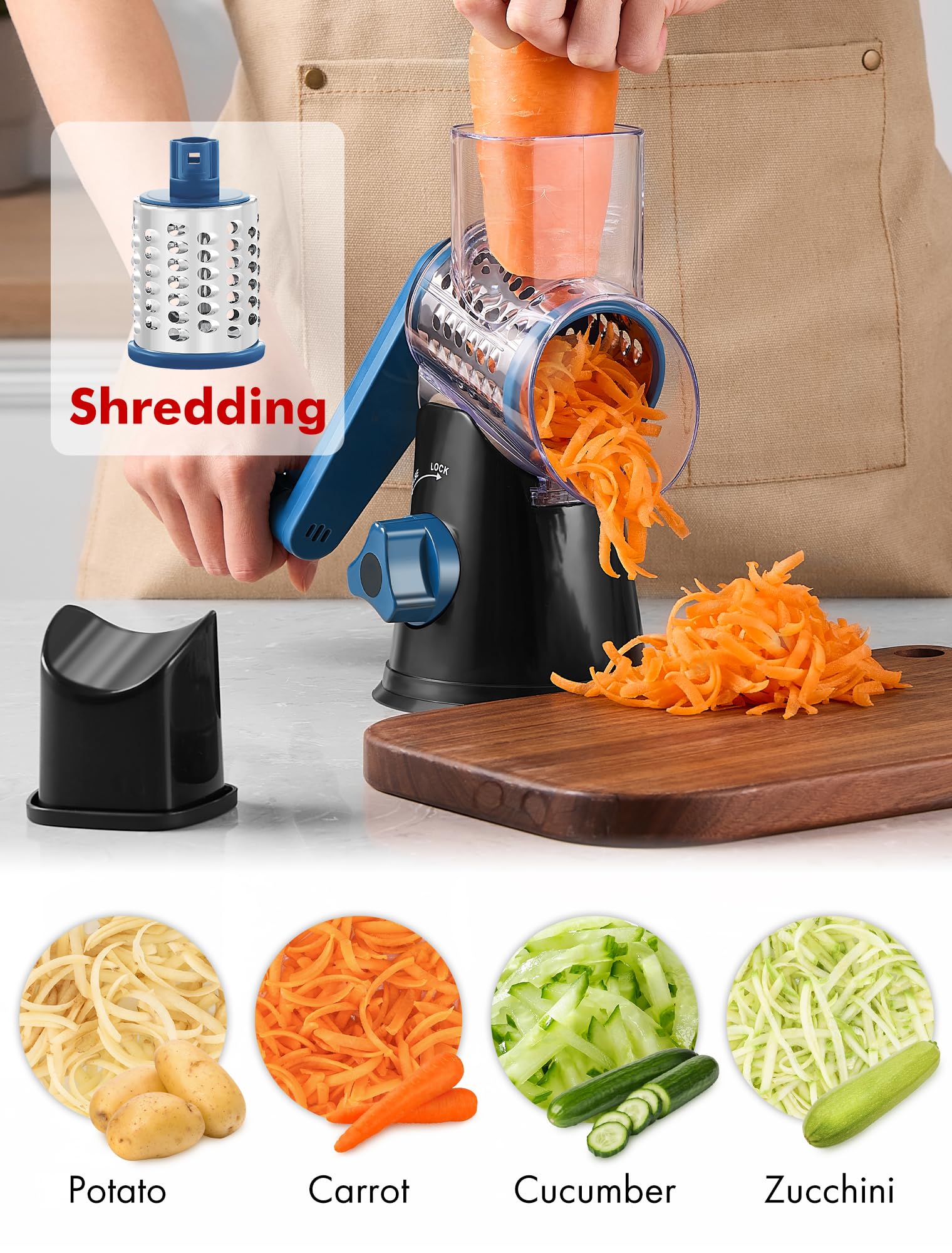 GDL non-slip base suction attached to counter providing stable, safe use