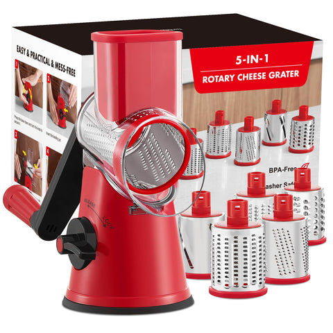 GDL front view showing assembled rotary grater for compact prep